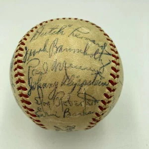 1954 Ernie Banks Rookie Chicago Cubs Team Signed National League Baseball JSA  - Picture 1 of 9