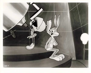 PHOTO CINEMA ANIMATION BUGS BUNNY MARVIN MARTIAN TIRAGE ARGENTIQUE HD 25 x 20 CM - Photo 1/2