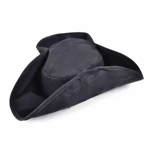 Schwarzer Pirat Dreispitz Hut Jack Sparrow Kostüm Unisex Karibik Kostüm - Bild 1 von 1