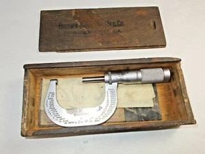 Brown & Sharpe No. 47 Machinist's 1 - 2" Machinist Micrometer Carbide Faces, USA - Picture 1 of 5