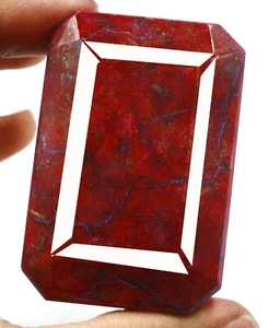 680 Ct Certified Natural Africa Pigeon Blood Red Ruby Emerald Shape Gemstone AKB - Picture 1 of 4