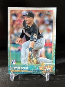 2015 Topps Upps Update tarjeta de béisbol de los Miami Marlins #US35 novato de Justin Bour - Imagen 1 de 2