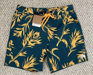 THE NORTH FACE Uomo 34 REG 7" Classe V Rip Stop Board Corto Blu Floreale Nuovo con etichette NUOTO - Foto 1 di 6