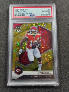 🌟 2021 Panini Mosaic Tyreek Hill No Huddle JERSEY PRIZM DORADO #10/10 PSA 10 POP 1 - Imagen 1 de 3