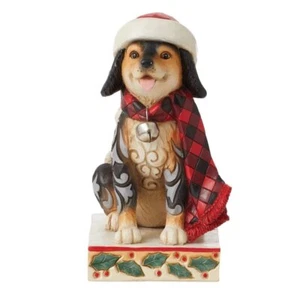 Estatuilla bufanda a cuadros con perro Jim Shore Highland Glen - Imagen 1 de 6