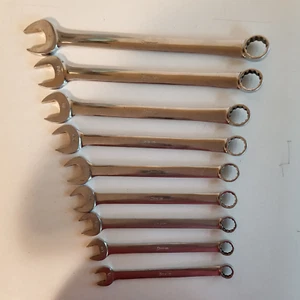 Snap-on Tools 9 pc SAE Combo Wrench Set 1/2 inch to 1 inch OEX16 to OEX32 - Picture 1 of 22