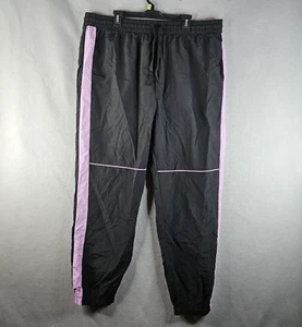 Forever 21 Joggers Women 3X Black Purple Stripe Windbreaker Warm Up Active Dance - Picture 1 of 10