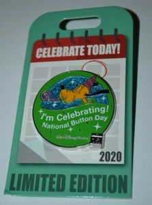 2020 Disney Celebrate Today National Button Day I'm Celebrating Pluto Pin Ltd - Picture 1 of 3