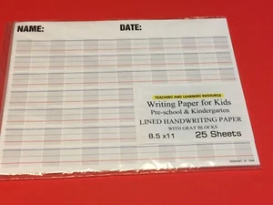 Writing Paper for Kids - Lined Handwriting Paper - 11X 8.5 in, 20 lb, 25 sheets - Picture 1 of 4