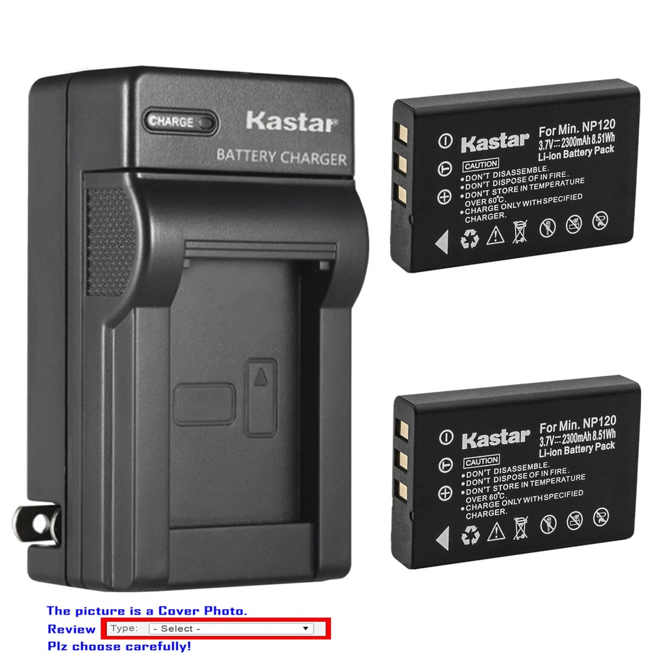 Kastar Battery Wall Charger for NP-120 Minolta MN80NV Digital Camcorder 1208960 - Image 1 of 4