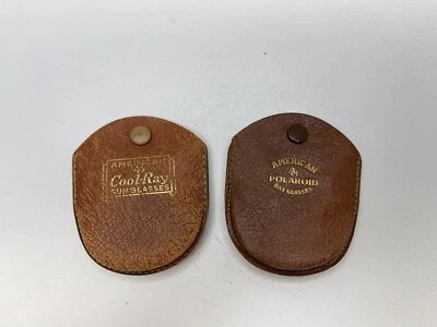 Estuches de cuero para gafas de sol American Polaroid American Cool Ray estuches solo lote de 2 Foto 1 de 4