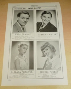 Barbara Windsor Original Acting Agency Z-Page Sheet 1955 - Picture 1 of 2