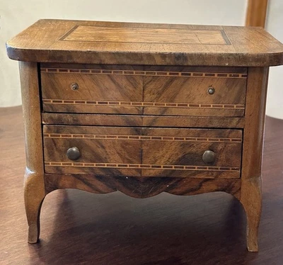 Antique French Mahogany Miniature Chest Of Drawers Apprentice Salesman Sample - Image 1 of 4