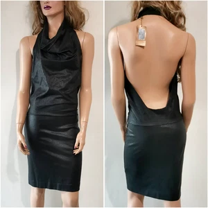 AUTH 2010 GUCCI textured brown open back wool knitted dress S - Picture 1 of 17