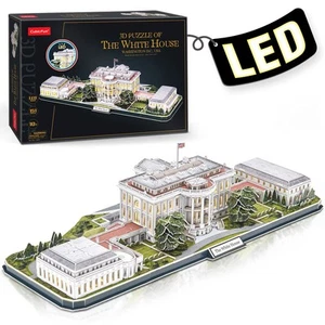 3D LED Puzzle Model Kit White House Family Desk Decor 151 Pieces Gifts - Picture 1 of 7