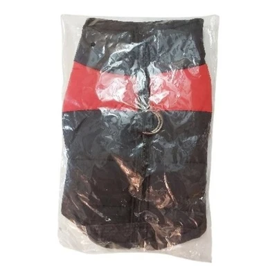 Black Dog Winter Puffer Coat Red Stripe Zipper Medium (Fits Small) - Image 1 of 4