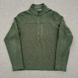 Ibex Shak 1/2 Zip Jacket Sweater Pullover Wool Outdoors Hiking Green USA Medium - Picture 1 of 13