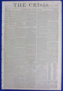 (Anti-Civil War & Lincoln) THE CRISIS NEWSPAPER, Aug. 17, 1864, Columbus, OH - Picture 1 of 11