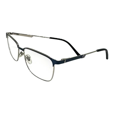 Anteojos para hombre rectangulares plateados azul metal sin montura lente de demostración 53-17-135 Foto 1 de 4