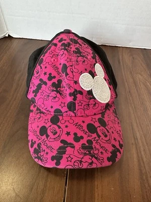 Gorra Disney Gorra Correa Trasera Rosa Blanco Mickey Mouse Estrás Jóvenes Niños Foto 1 de 4