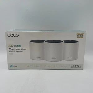 TP-Link Deco X15 Whole Home Mesh Wi-Fi 6 Router System 3 Pack White NEW SEALED - Picture 1 of 6