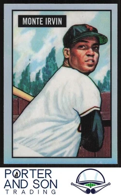 Tarjeta de béisbol Monte Irvin 1951 Bowman cromada 2017 Bowman #3 New York Giants Foto 1 de 2