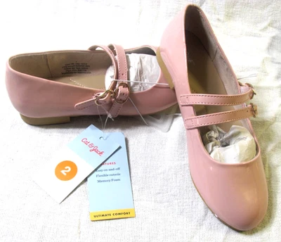 Cat & Jack Pink Amelia Kids' Closed Round Toe Ballet Flats Size 2 " New w/ Tags" - Image 1 of 4