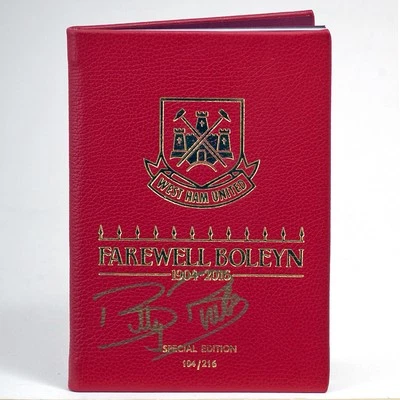 Billy Bonds West Ham United Cuero Firmado a Mano Adiós al Programa Bolena Certificado de Autenticidad Foto 1 de 3
