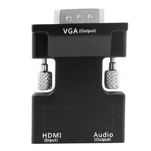 HDMI to VGA Adapter with Audio Female HDMI to Male VGA Converter Laptop To TV A - Picture 1 of 18
