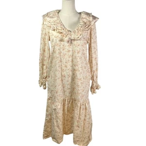 Who What Wear Floral Midi Dress Cottagecore Long Sleeve Cream Prairie XS Cotton - Picture 1 of 15