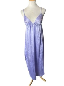 Camisón Natori Vintage Vestido de Día Dobladillo Redondo Púrpura Sin Tirantes Mediano Años 80 Romático - Imagen 1 de 5