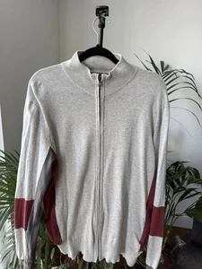 DKNY Zip-up Lightweight Jacket Grey & Maroon Size XL - Picture 1 of 4