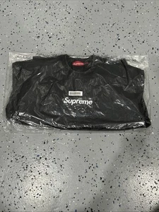 Supreme Washed Box Logo Crewneck (SS25) Black Size L Brand New - Picture 1 of 3