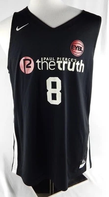 Paul Pierce The Truth #8 Game Used Black Jersey EYBL XL 427 - Image 1 of 4