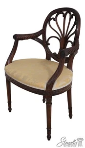 63115EC: Adam Style Carved Mahogany Open Armchair - Picture 1 of 21