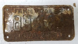 1953 IOWA Van Buren County Farm Trailer License Plate 89-184 - Picture 1 of 1