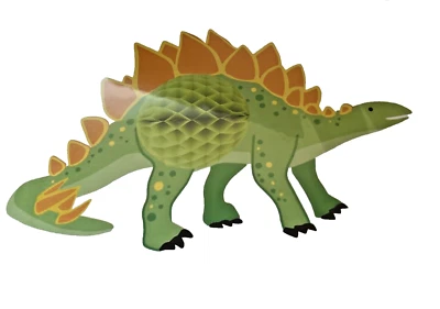 Dinosaur Themed Kids Birthday Hanging Honeycomb Stegosaurus Party Decorations - Image 1 of 4