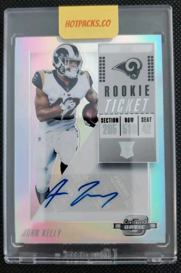 2018 Panini Contenders Optic John Kelly Rookie Auto Silver Prizm #166 Encased RC - Image 1 of 2