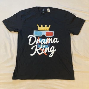 Drama King Men’s LARGE Black T-Shirt Gilman SoftStyle 100% Cotton - Picture 1 of 12