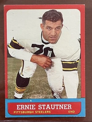 1963 Topps 129 Ernie Stautner Pittsburgh Steelers HOF SP EX No Creases Set Break - Image 1 of 2