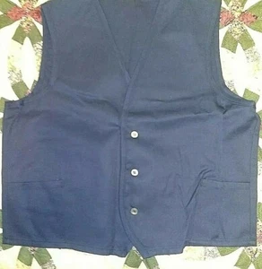 Lot of 9, Unisex Vest 3 button, 2 pocket, Navy assorted sizes. Brand new.  - Picture 1 of 6