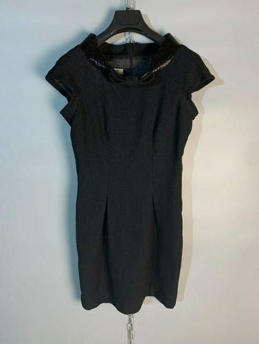 Moschino Cheap and Chic Black Sleeveless Virgin Wool Dress Size UK 8 IT 40