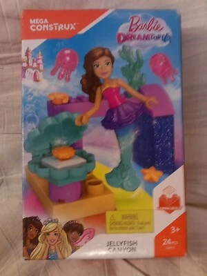 MEGA CONSTRUX~BARBIE DREAMTOPIA~JELLYFISH CANYON~NEW IN BOX~24 PIECE SET - Image 1 of 2