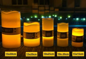 Velas LED Vela Cera Real Parpadeante 10x20cm,10x25cm,15x15cm 15x20cm,15x30cm   - Imagen 1 de 4