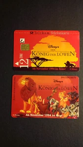 Telefonkarten Deutschland 2 AK  König der Löwen , ungebraucht, von 1994 (448) - Bild 1 von 2