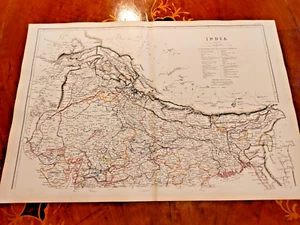 c1859 Large Hand Coloured Blackie Map India Northern Part Nepal Bhutan Bengal - Picture 1 of 1