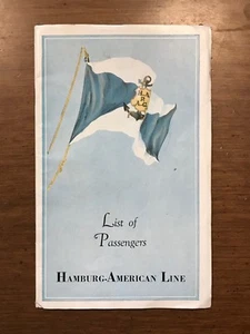 1937 SS Deutschland Passenger List - NY to Hamburg - Hamburg-American Line - Picture 1 of 3