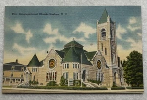 First Congregational Church, Nashua, N.H. Postcard (M1) - Picture 1 of 2