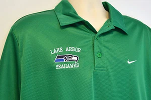 Nike Men's L Green Golf Polo Shirt, Lake Arbor SEAHAWKS Embroidered - Picture 1 of 6