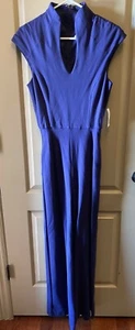 New Neiman Marcus Women's Size 8 Navy Blue Wide Leg Jumpsuit Pants  - Picture 1 of 7